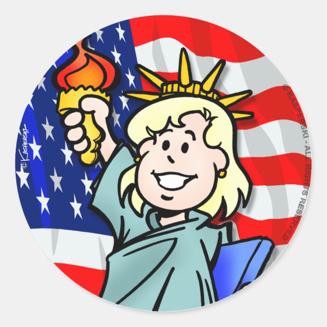 USA CLASSIC ROUND STICKER (Front)