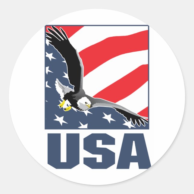 usa classic round sticker (Front)
