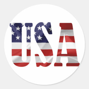 USA CLASSIC ROUND STICKER