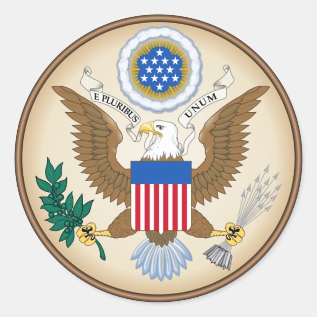 USA CLASSIC ROUND STICKER (Front)