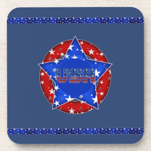 USA Coaster Red, White, Blue, Stars
