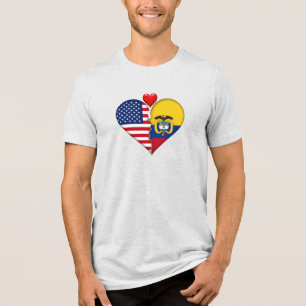 USA Colombia Heart flags Hispanic Heritage  Tri-Blend Shirt