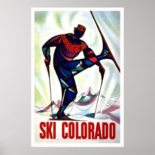 USA Colorado Aspen Rocky Mountains Winter Sports Poster