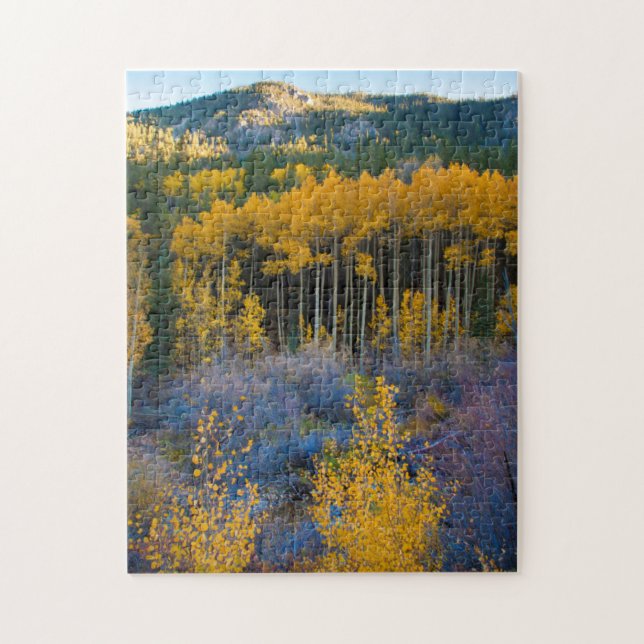 USA, Colorado. Bright Yellow Aspens in Rockies Jigsaw Puzzle (Vertical)