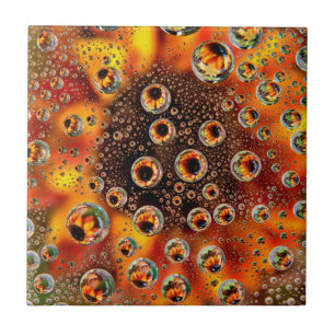 USA, Colorado, Lafayette. Water bubbles on glass 1 Tile