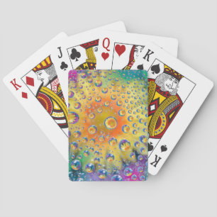USA, Colorado, Lafayette. Water bubbles on glass 2 Playing Cards