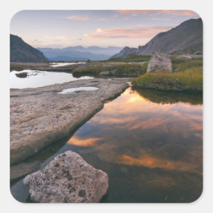 USA, Colorado, Rocky Mountain NP. Sunrise in Square Sticker