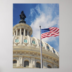 USA, Columbia, Washington DC, Capitol Building Poster