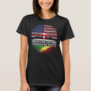 USA & Congo Republic Flags  American Grown Gongole T-Shirt