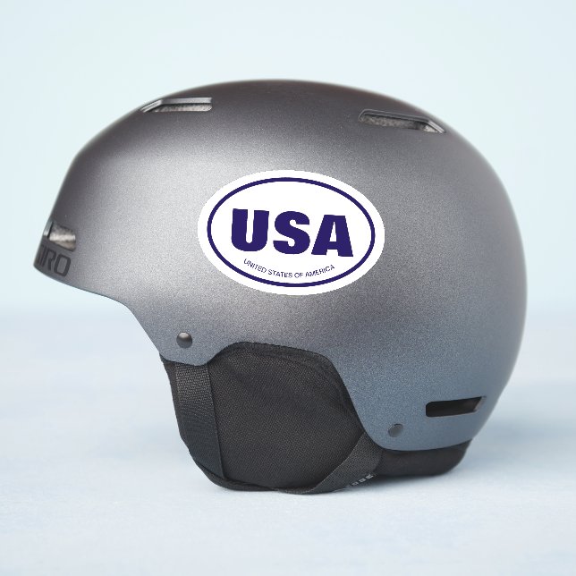 USA country code abbreviation blue oval vinyl (Helmet Side)