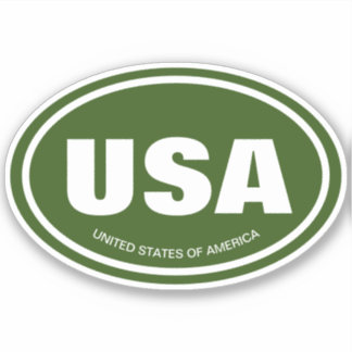 USA country code abbreviation green oval vinyl