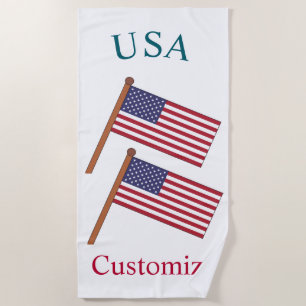 USA Country Flag Thunder_Cove Beach Towel