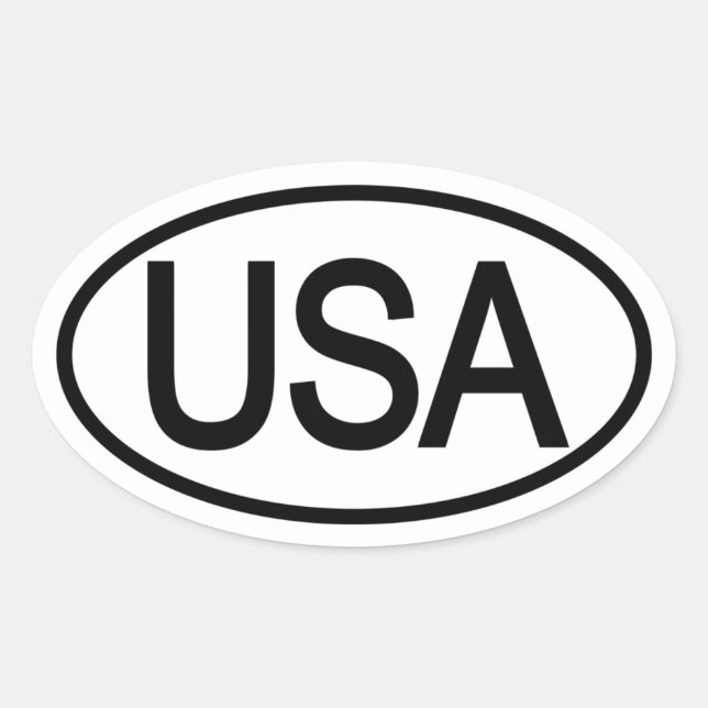 USA Country of Origin Oval Decal Oval Sticker (Front)