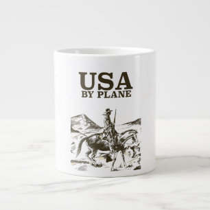 USA Cowboy Travel poster Large Coffee Mug