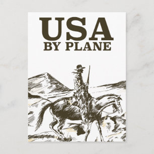 USA Cowboy Travel poster Postcard