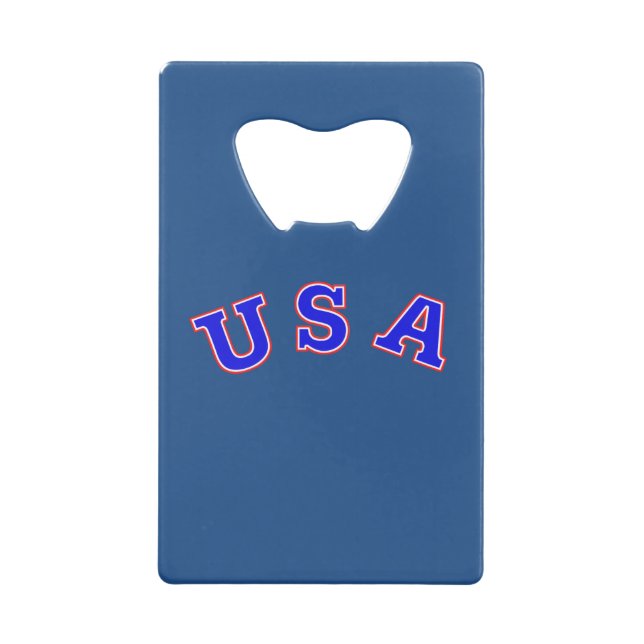 USA Credit Card Bottle Opener. (Back)