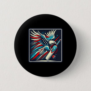 Usa Cricket In American Colors Red White And Blue 6 Cm Round Badge