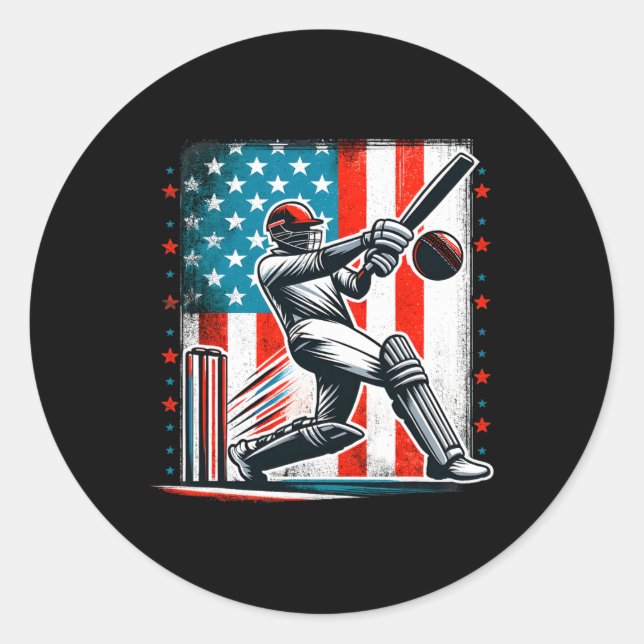 Usa Cricket Jersey Usa Cricket Team Lover Supporte Classic Round Sticker (Front)