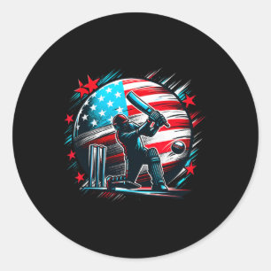 Usa Cricket Jersey Usa Cricket Team Lover Supporte Classic Round Sticker