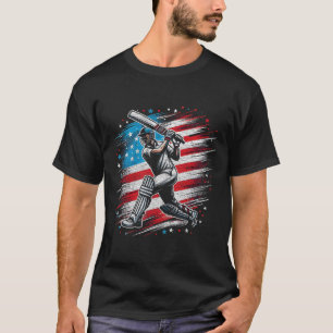 Usa Cricket Patriotic Design Cricket Lover Present T-Shirt