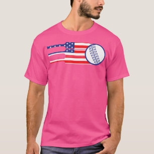 Usa Cricket Team Apparel American Flag Cricket Pla T-Shirt
