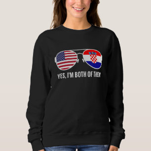 Usa Croatia Flag Sunglasses Croatian Americans Sweatshirt