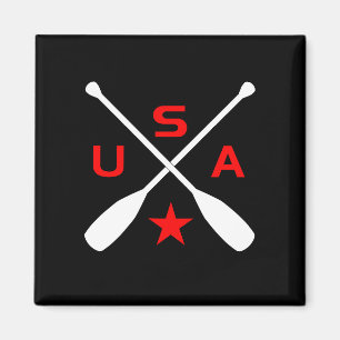 USA Crossed Paddle Oars with Star Dark Colour Magnet