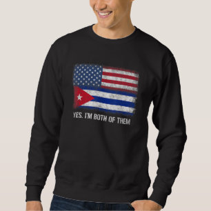 Usa Cuba Cuban American Flag Dual Citizen Citizens Sweatshirt