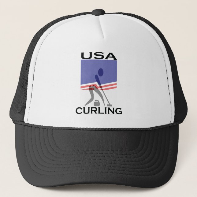 USA Curling Trucker Hat (Front)