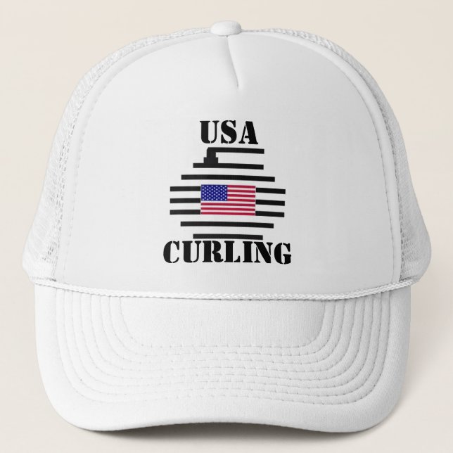 USA CURLING TRUCKER HAT (Front)