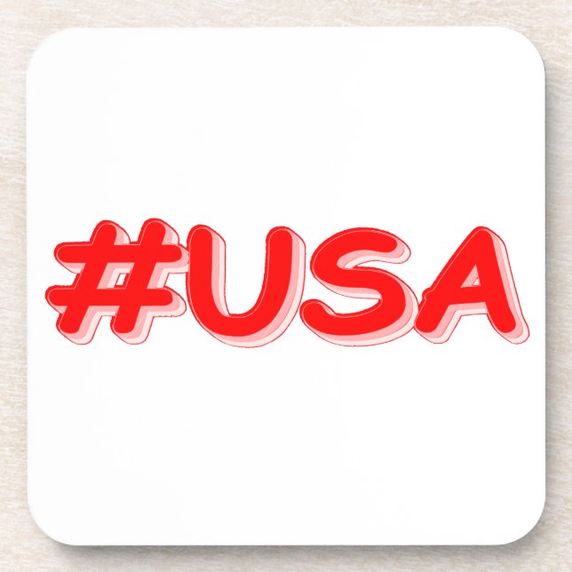 "#USA" Cute Design. Buy Now Coaster (Front)