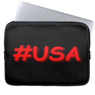 "#USA" Cute Design. Buy Now Laptop Sleeve
