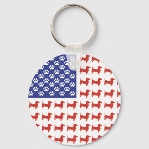 USA Dachshund Key Ring
