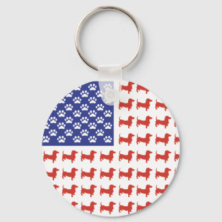 USA Dachshund Key Ring