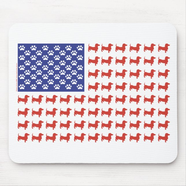 USA Dachshund Mouse Pad (Front)
