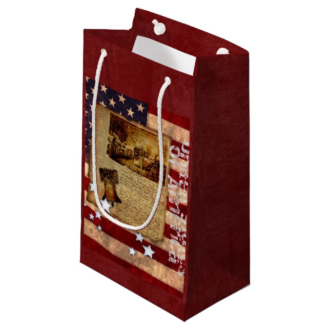 USA Declaration of Independence Small Gift Bag (Front Angled)