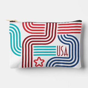 USA Deco Stripes - America's 250th Anniversary Accessory Pouch