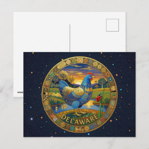 USA Delaware state symbols Postcard