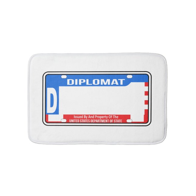 USA Diplomatic License Plate Blank Bath Mat (Front)