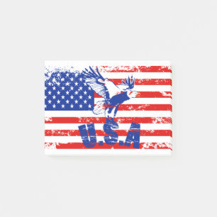 usa distressed bald eagle post-it notes