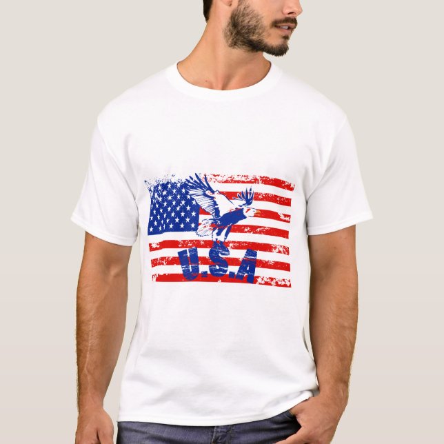 usa distressed bald eagle T-Shirt (Front)