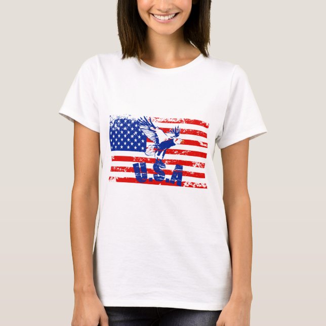 usa distressed bald eagle T-Shirt (Front)