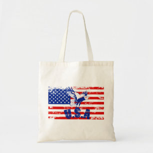 usa distressed bald eagle tote bag