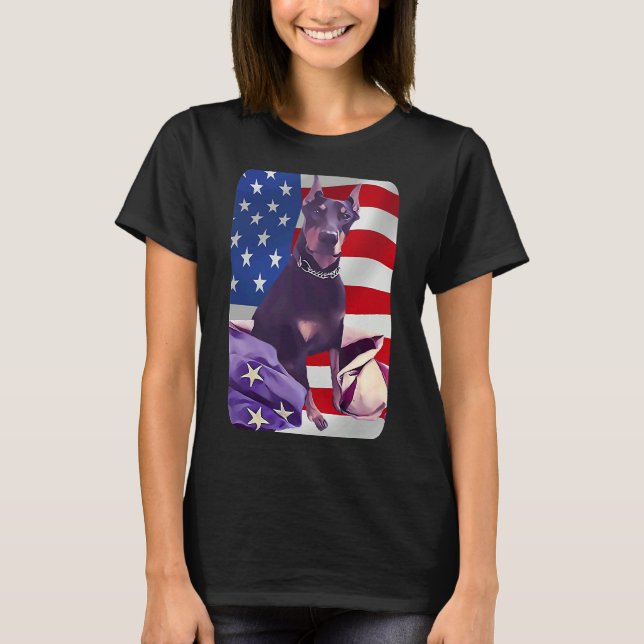 Usa Doberman Pinscher T-Shirt (Front)