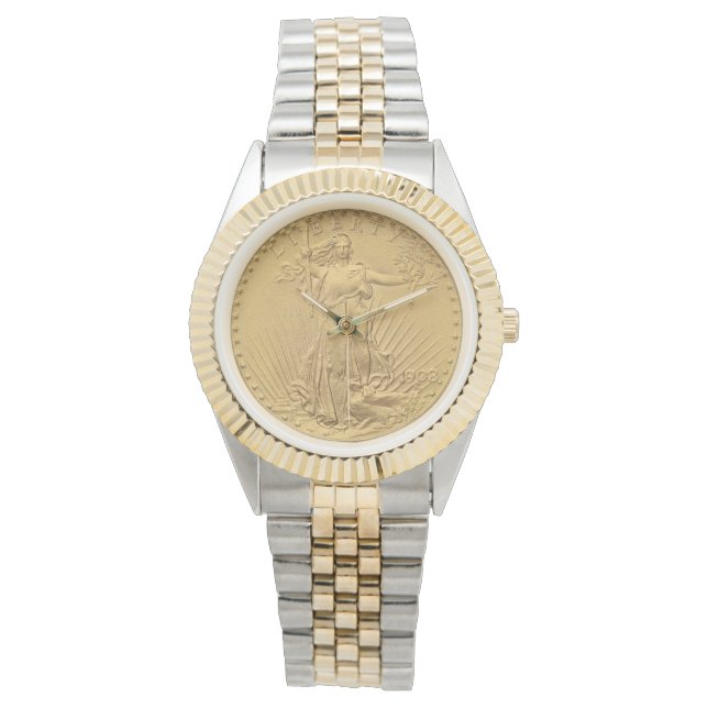 USA Double Eagle St Gaudens 1908 Gold Coin $20 Watch (Front)