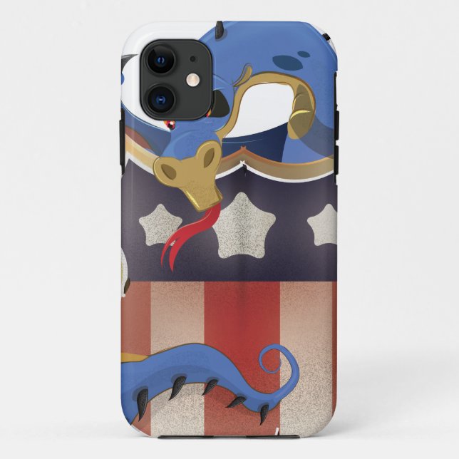 USA Dragon Vintage Shield Case-Mate iPhone Case (Back)