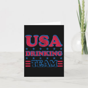Usa Drinking Team 4th Of July Independence Day Dru Card