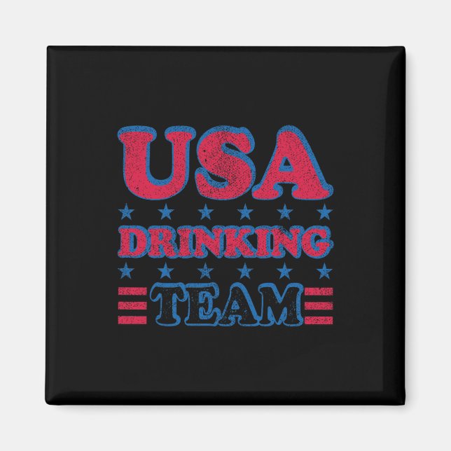 Usa Drinking Team 4th Of July Independence Day Dru Magnet (Front)