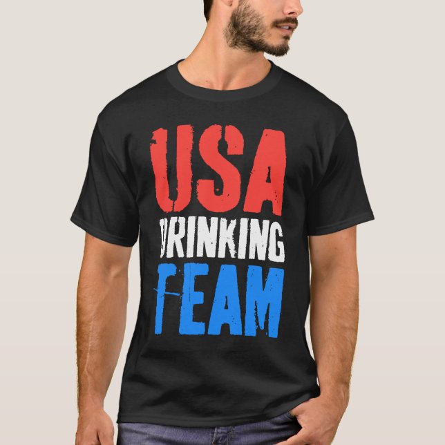 USA Drinking Team  4th Of July T-Shirt (Front)
