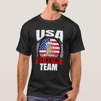Usa Drinking Team   American Flag Beer Party   T-Shirt